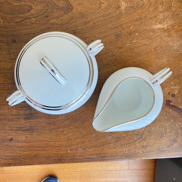 Noritake Silverdale Fine China 5594 Japan Cream & Sugar Set 2pc Vintage Serving - Picture 2 of 10